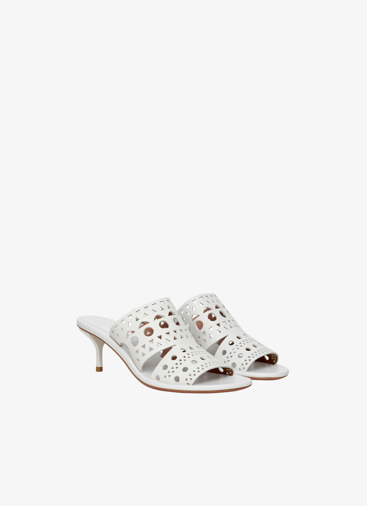VIENNE MULES IN LAMBSKIN ALAÏA WHITE VIENNE MULES IN LAMBSKIN